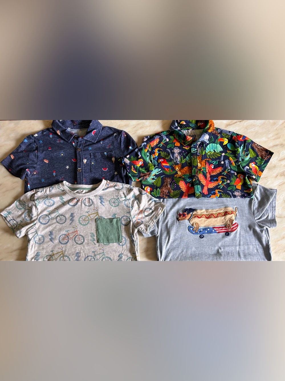 Little Sleepies Play Lot of 4 Short Sleeve Bamboo Tops Sz 8 Back to School‎ Fall